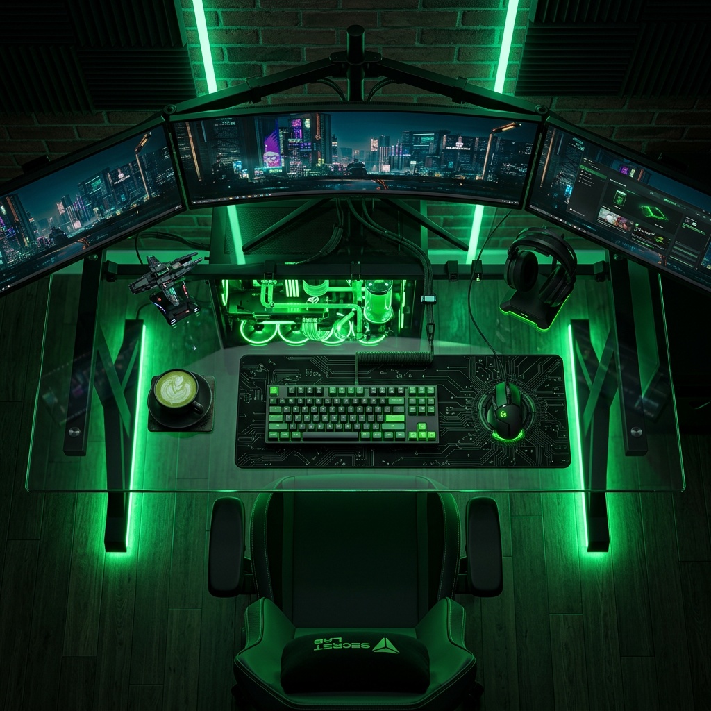 Setup overhead gaming cafe